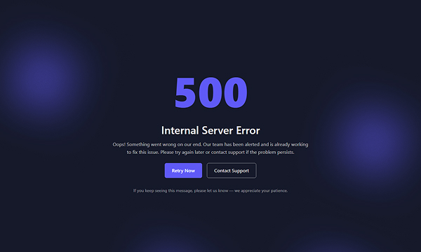 Server Error Page