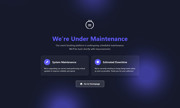 Under Maintenance Page